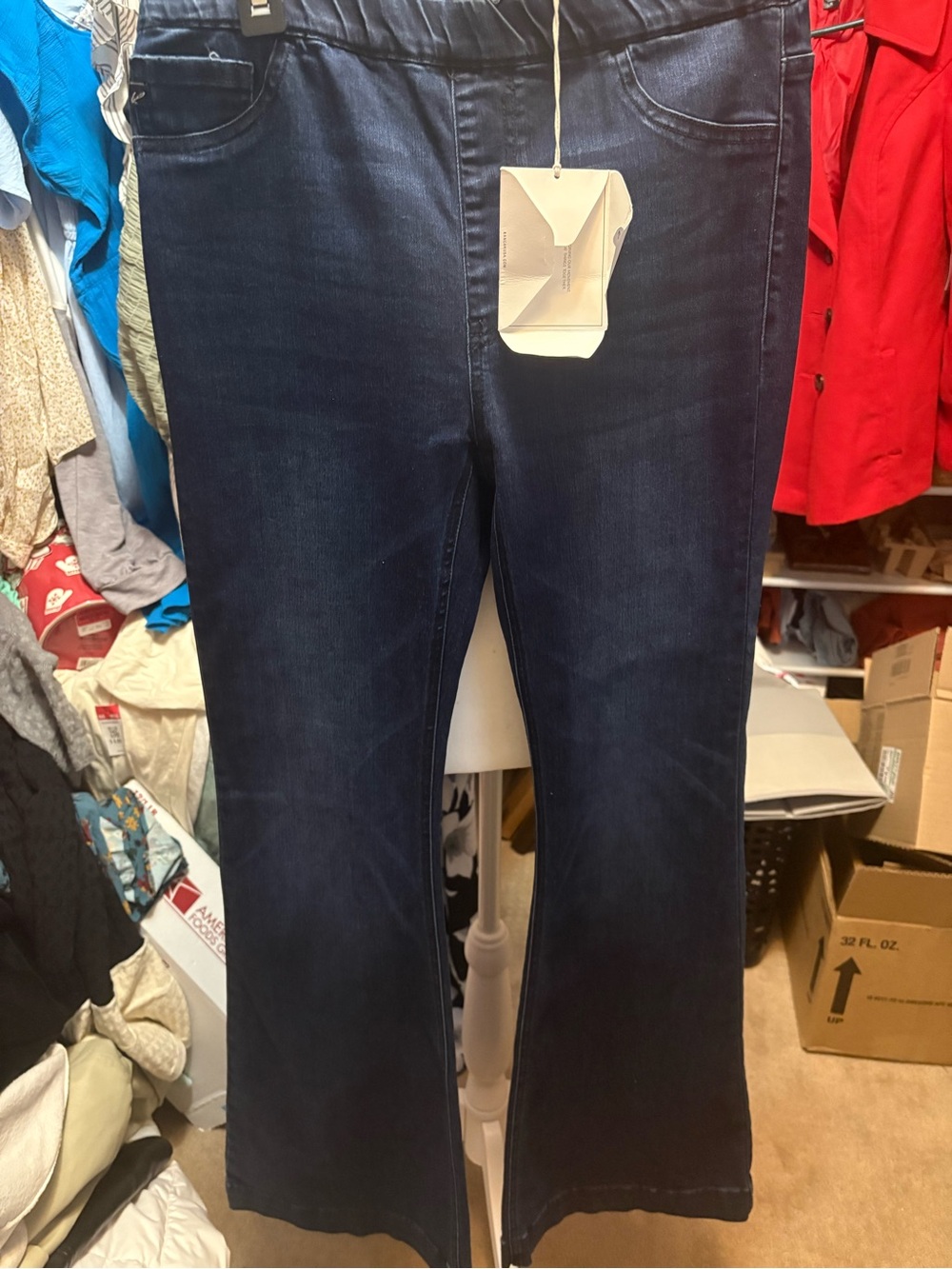 Ladies new KanCan Dark Blue Wide Leg stretchy Jeans